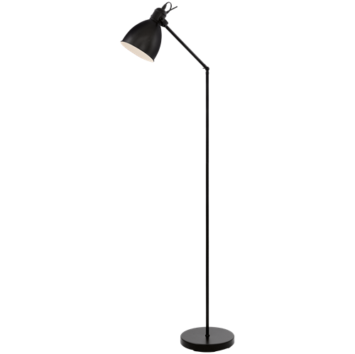 Priddy gulvlampe i metal Sort, med fodafbryder, MAX 40W E27, Base 23 cm, højde 137 cm.